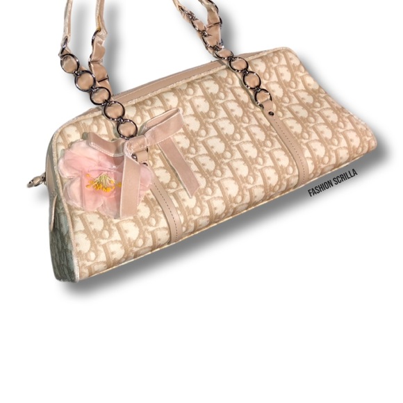 Christian Dior By John Galliano Vintage 2000’s Girly Monogram Trotter Logo Bag - Picture 1 of 17